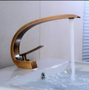 GobekUsa Black & Gold Modern Basin Faucet with Single Handle for Bathroom