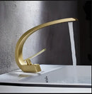 GobekUsa Black & Gold Modern Basin Faucet with Single Handle for Bathroom