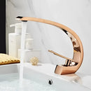 GobekUsa Black & Gold Modern Basin Faucet with Single Handle for Bathroom