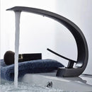 GobekUsa Black & Gold Modern Basin Faucet with Single Handle for Bathroom