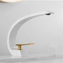 GobekUsa Black & Gold Modern Basin Faucet with Single Handle for Bathroom
