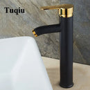 GobekUsa Black Single Handle Luxury Bathroom Faucet Switch Mixer Taps for Wash Basin