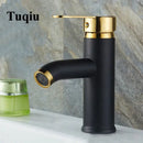 GobekUsa Black Single Handle Luxury Bathroom Faucet Switch Mixer Taps for Wash Basin