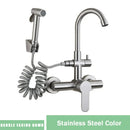 GobekUsa Black SUS 304 Wall Mounted Gourmet Kitchen Faucet with Extendable Bidet