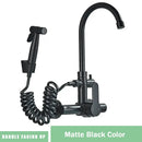 GobekUsa Black SUS 304 Wall Mounted Gourmet Kitchen Faucet with Extendable Bidet