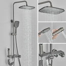 GobekUsa Grey Thermostatic Digital Shower Faucet Set with Rainfall System