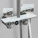 GobekUsa Grey Thermostatic Digital Shower Faucet Set with Rainfall System