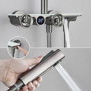 GobekUsa Grey Thermostatic Digital Shower Faucet Set with Rainfall System