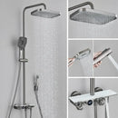 GobekUsa Grey Thermostatic Digital Shower Faucet Set with Rainfall System