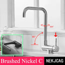 GobekUsa 360° Rotating Black Kitchen Faucet, Deck Mount Sink Mixer Tap, 304 Stainless Steel