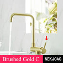 GobekUsa 360° Rotating Black Kitchen Faucet, Deck Mount Sink Mixer Tap, 304 Stainless Steel