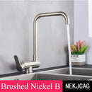 GobekUsa 360° Rotating Black Kitchen Faucet, Deck Mount Sink Mixer Tap, 304 Stainless Steel