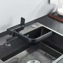 GobekUsa 360° Rotating Black Kitchen Faucet, Deck Mount Sink Mixer Tap, 304 Stainless Steel