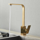 GobekUsa Brushed Nickel Kitchen Faucet | 360 Rotate Hot Cold Mixer Tap | Single Lever