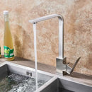 GobekUsa Brushed Nickel Kitchen Faucet | 360 Rotate Hot Cold Mixer Tap | Single Lever