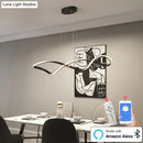 GobekUsa Matte black Modern Led Chandelier For restaurant Kitchen island Hanging lamps Living room Bedroom