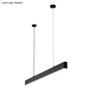 GobekUsa Modern Matte Black LED Dining Room Island Lighting - Simplicity Metal Hanging Light