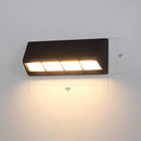 GobekUsa Modern Matte Black LED Outdoor Wall Sconce with Triangular Prism Design