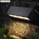 GobekUsa Modern Matte Black LED Outdoor Wall Sconce with Triangular Prism Design