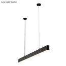 GobekUsa Modern Matte Black LED Dining Room Island Lighting - Simplicity Metal Hanging Light