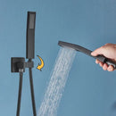 GobekUsa LED Black Wall Mounted Shower Faucet Set with Rainfall Shower Head
