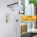 GobekUsa LED Black Wall Mounted Shower Faucet Set with Rainfall Shower Head