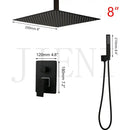 GobekUsa Black Bathroom Shower Faucet Set with Ceiling Mount LED Shower Head Mixer Tap