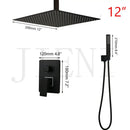 GobekUsa Black Bathroom Shower Faucet Set with Ceiling Mount LED Shower Head Mixer Tap