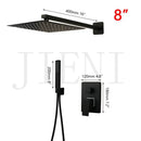 GobekUsa Black Bathroom Shower Faucet Set with Ceiling Mount LED Shower Head Mixer Tap