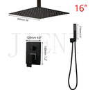 GobekUsa Black Bathroom Shower Faucet Set with Ceiling Mount LED Shower Head Mixer Tap