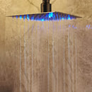 GobekUsa Black Bathroom Shower Faucet Set with Ceiling Mount LED Shower Head Mixer Tap