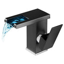 GobekUsa LED Waterfall Basin Faucet - Single Handle Mixer Tap in White, Black, or Chrome