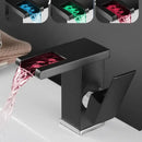 GobekUsa LED Waterfall Basin Faucet - Single Handle Mixer Tap in White, Black, or Chrome