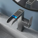 GobekUsa LED Waterfall Basin Faucet with Temperature Display - 360° Rotation