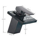 GobekUsa LED Waterfall Bathroom Sink Faucet Black Bronze Single Handle Deck Mount