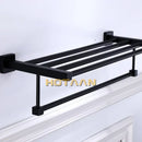GobekUsa Black Towel Rack: Wall-mounted Aluminium Bathroom Accessories