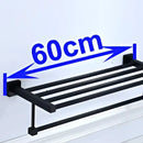 GobekUsa Black Towel Rack: Wall-mounted Aluminium Bathroom Accessories