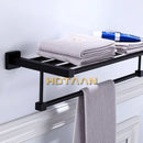 GobekUsa Black Towel Rack: Wall-mounted Aluminium Bathroom Accessories