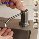 Modern matte black metal soap dispenser kitchen curved spout by Decorbites