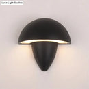 GobekUsa Modern Aluminum Mushroom Design Wall Sconce LED Black Lamp for Porch, Warm/White Lighting