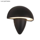 GobekUsa Modern Aluminum Mushroom Design Wall Sconce LED Black Lamp for Porch, Warm/White Lighting