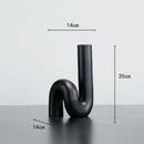 GobekUsa Black Pipe Geometric Resin Twist Knot Figurine - Home Decor Accessory