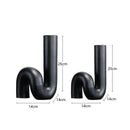 GobekUsa Black Pipe Geometric Resin Twist Knot Figurine - Home Decor Accessory
