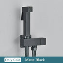 GobekUsa Brass Bidet Faucet Single Cold Water Black Toilet Sprayer Valve Jet Set