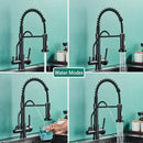 GobekUsa Black Pull Down Pure Water Kitchen Faucet Swivel Hot Cold Water Taps