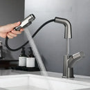 GobekUsa Brass Basin Faucet: Pull Out, Hot & Cold Mixer, 360° Lift, Bathroom Sink Tap