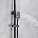 GobekUsa Black Thermostatic Rain Shower Faucet Set for Wall Mounted Bathrooms