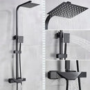 GobekUsa Black Thermostatic Rain Shower Faucet Set for Wall Mounted Bathrooms