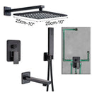 GobekUsa Black Rain 16" Shower Faucet with 3-ways Mixer and Handshower