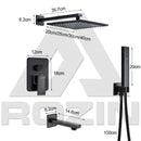 GobekUsa Black Rain 16" Shower Faucet with 3-ways Mixer and Handshower
